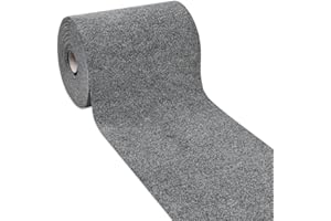 emmevi Alfombra al metro, 50 cm de altura, a medida, alfombra de cocina, alfombra antideslizante, modelo Calle, gris