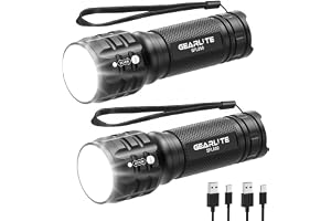 GEARLITE Mini ficklampa LED uppladdningsbar 2000 lumen, LED-ficklampa liten