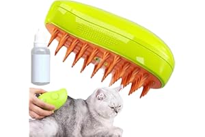 KOMSOUP Cat Steamy Brush, Steamy Cat Brush, 3-in-1-dampfbürste Für Katzen, Self Cleaning Hair Brush Cat, Hair Remover Cat Brush Grooming, Spray Katzenbürste, Steamy Cat Hair Brush Für Langhaar Und Kurzhaar