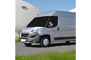 BAKENLON Housse de Protection pour Pare-Brise Avant Couverture pour Fiat Ducato 06+, 600D Tissu Oxford Épaissi Couverture de Pare-Brise d'hiver Pliable Résistant Aux UV, Gel, Glace, Poussière