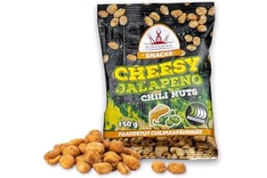 Poppamies Arachidi al Formaggio e Jalapeno Chili - Snack Piccanti Ottima Scelta - Senza Glutine - Piccantezza: Media - 150g