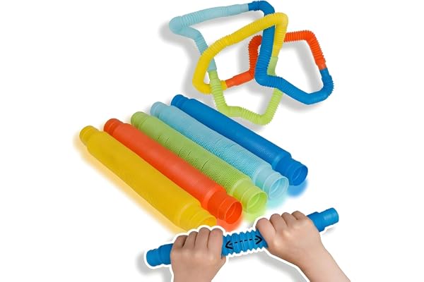 alldoro 60332 Flexi Pop Tubes, set om 5, utdragbar fidgetleksak från 21–73 cm, färgglada motorikleksaker från 3 år