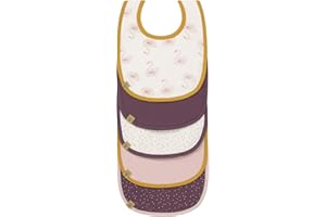 LÄSSIG Set di bavaglini per bambini (5 pezzi) con chiusura a strappo in cotone impermeabile/Value Pack Bib Little Water Swan
