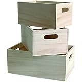 Artemio - 3-piece wooden scalar boxes, beige