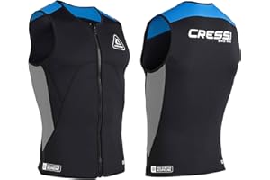 CRESSI Guardian Man - Chaqueta, Chaleco o Pantalón de Neopreno de 2mm, para Natación, Snorkel, Sup, Surf, Kayak y Otros Deportes Acuáticos, Negro/Azul, Hombre