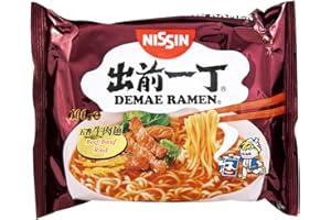 FIMILLA MARKET Nissin Nouilles Instantanées Bœuf Demae Ramen, Ramen Japonais au goût de Bœuf 100g (Pack de 15 sachets)