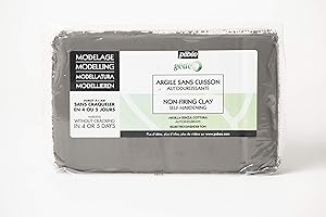 PEBEO Pébéo - Argilla senza Cottura Gédéo - Creta Autoindurente, Senza Forno - Modellazione, Stampo e Ceramica, Grigio cemento, 1.5 Kg