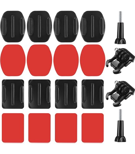 5 Adattatori Treppiede Per Action Cam E Fotocamera: Accessori Per Bici, Moto E Casco, Con Base Mobile E Vite In Acciaio