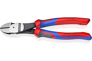 Knipex High Leverage Diagonal Cutter black atramentized, with multi-component grips 200 mm 74 02 200