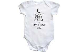Hippowarehouse I can't keep calm it's my first eid baby vest bodysuit (short sleeve) boys girls