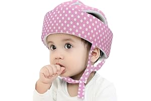 IULONEE Casque Bébé Anti Choc Dessin Animé Coussin de Protection de Tête Souple Sécurité qui Apprend à Marcher Respirant Casque Anti Chute bebe Rose
