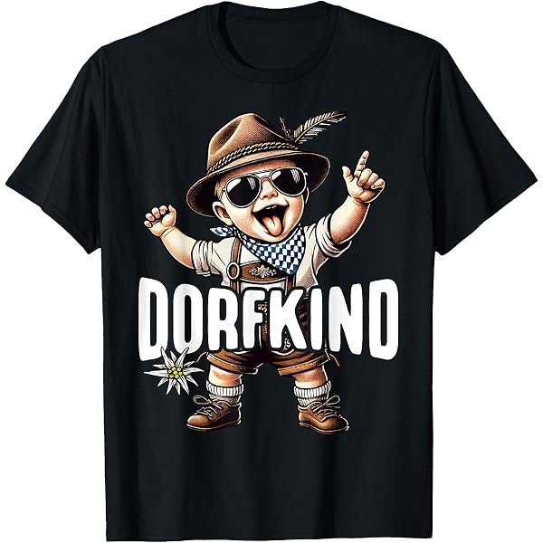 „Dorfkind“ T-Shirt Für Jungen – Lustiges Statement-Shirt Aus Baumwolle, Kurzarm, Ab 12/13 Jahren