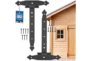 KOTARBAU® Lot de 2 supports en croix de 300 mm pour charnière, plaque de construction, ferrure de porte, raccord en bois, charnières en T, revêtement par pulvérisation