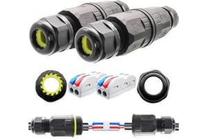 Wodoodporne złącza kablowe IP68 CTRICALVER Blok zacisków zacisków szybkiego kabla (AWG20-12L/N 2 w 2 wyjście) Zewnętrzne złącze kabla wodoodporna puszka przyłączeniowa 2 szt. Odpowiednia średnica Ø6-9