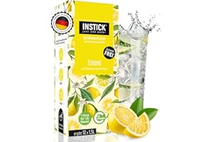 ‎INSTICK JUST ADD WATER INSTICK Zuckerfreies Instant-Getränk (Zitrone) - 1 Packung für 12 x 1,5-2,5 L - Veganes Getränkepulver Kalorienarm & Vitamin C - Instant-Pulver