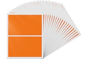 YIKIADA Pomarańczowe prostokątne etykiety 75 x 50 mm, samoprzylepne, duże, wodoodporne, do opisywania dżemów, etykiety adresowe, 40 sztuk