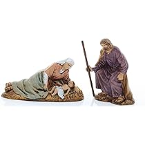 Gruppo Natività In Resina - Maria, San Giuseppe E Gesù Bambino Per Presepe - Foto 10