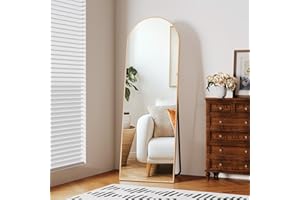 Clevich Arched Full Length Mirror, 150x50cm Free Standing Floor/wall Mirror with Aluminium Frame for Bedroom, Living Room & Hallway