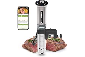‎KITCHENBOSS KitchenBoss Sous Vide Stick Garer： 1100W Präzisionskocher Wi-Fi Sous Vide Stick App-Steuerung Sous Vide Stab Zirkulation 40℃-90℃ IPX7 Wasserdicht LED Touch Display Ultra-leise Tauchzirkulator