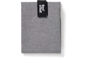 Roll'eat ® | Bolsa Merienda, Porta Bocadillos con Envoltorio Reutilizable, Porta Alimentos Ecológico sin BPA, Bolsa de Tela, Color Negro - Boc'n'Roll Nature