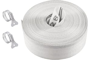 Industrislang Ø 1 1/4 tum – 32 mm, 10 m byggslang platt slang tillbehör med slang i rostfritt stål för avloppsvattenpumpar oc