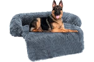 WGYTECH Hundebett Grosse Hunde Hundecouch Sofaschutz für Hunde Hundedecke Flauschig Schlafplätze & Möbel für Hunde und Katzen Komfort für Haustier (L(105 * 105cm), Dunkelgrau)