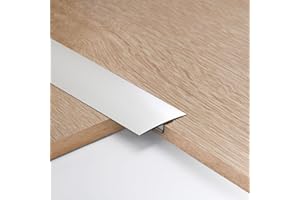 ZAYEJOD 3 Stück 4cm Aluminium-T-Formleisten Flacher Bodenübergangsleiste Übergangprofil Türschwellen Bodentrennstreifen Fußböden Abdeckleisten, 0.9m Silber