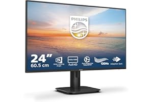 Philips 24E1N1100A Monitor 24 Pulgadas FHD, 100Hz, IPS, 1 MPRT, Adaptive Sync., Altavoces (1920x1080, 1x HDMI 1.4), Negro