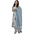 Arayna Women's Cotton Printed Floral Straight Kurta with Palazzo Pants and Dupatta