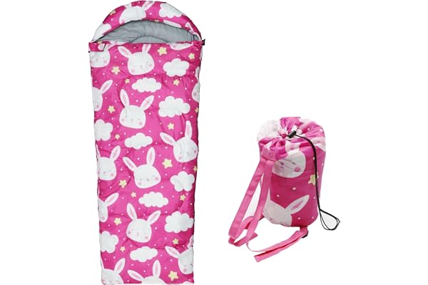 Sacs de Couchage pour Enfants – Sacs de Couchage de Camping avec Sac de Transport – Sac de Couchage Compact pour randonnée, randonnée 3 Saisons par Temps Chaud et Froid, léger et imperméable pour Les