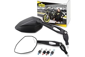 Area1 Zestaw lusterek motocyklowych (prawy i lewy), certyfikat E 2 x M10, gwint prawostronny, kompatybilny z globalnym (NB1V1)