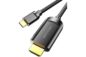 Vention Câble USB C vers HDMI 1,5 m, 4K@30Hz Adaptateur USB Type C vers HDMI [Compatible Thunderbolt 3] Compatible avec iPad Pro, MacBook, Mate 20, Galaxy S9/S8, Surface Book 2/Go and More