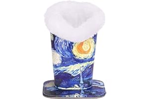 MoKo Eyeglasses Stand, Protective Modern Velvet Plush Lined PU Leather Household Magnetic Holder Dustproof Anti-scratch Holder Case for Eyeglass and Sunglasses, Starry Night Blue