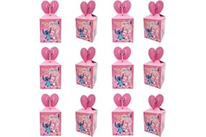 GUJEY 24PCS Stitch Cajas de fiesta, Lilo & Stitch Cajas de Fiesta Bolsas de Cumpleaños de bebé, Bolsas de dulces Cajas de regalos de boda Bolsas de fiesta Bolsas de recuerdos de Baby Shower
