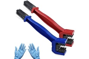 Kungfu Mall - Lot de 2 brosses de nettoyage pour chaîne de moto ou de vélo - Rouge, bleue