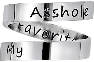 DTWAWA Inspirational Motivational Ring Adjustable Stainless Steel Spiral Wrap Twist Lettering Ring Encouragement Personalized Jewelry Gifts