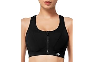 Yvette Sujetador Deportivo con Soporte Fuerte, Cierre Frontal, Malla de Gran tamaño, Espalda de Corredor para Correr, Trotar, Montar