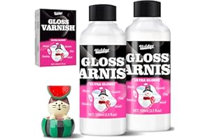 VIVIDYE Clay Gloss Varnish, Vernis Argile Autodurcissante 200ml, Vernis Brillant pour Peinture Acrylique,Céramique, Bois, Plâtre, Vernis Transparent Imperméable et Résistant Rayures
