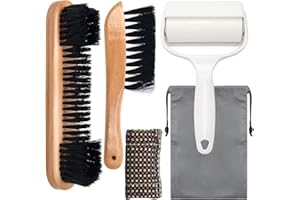 Windspeed Lot de 4 + 1 brosses de table de billard pour table de billard propre, table de billard en bois et brosse de rail/rouleau anti-peluche/chiffon de nettoyage pour queues de billard