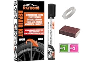 pulunto Universal Wheel Repair Kit for Surface Damage on Alloy & Steel Wheels, Black Rim Scratch Repair Kit, Wheel Scratch Fix Quick and Easy