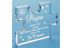 Welsky Cadeau Papa, Bloc Acrylique Sculpté Cadeau Papa, Cadeau Anniversaire Papa, Cadeau pour Papa Original, Personnalisé Idee Cadeau Papa Noel-2
