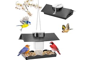 Azonee Hanging Bird Feeder Premium Plastic Stretchable Adjustment for Outdoors Garden Yard Hanging Decor Gifts for Bird Lovers Elderly Parents
