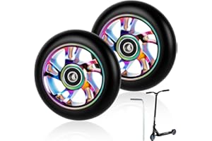NZZVNZ Ruedas de repuesto para scooter de 100 mm, con rodamientos ABEC-9, 100 x 24 mm, compatibles con la mayoría de patinetes de acrobacias y kick scooters