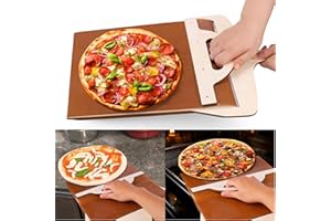 Heyzeibo Sliding Pizza Peel,Pala Pizza Scorrevole,Verschiebbarer Pizzaschieber mit Griff,Dishwasher Safe Pizza Peel,Non-Stick The Pizza Peel That Transfers Pizza,Pizza Spatula Paddle for Ovens