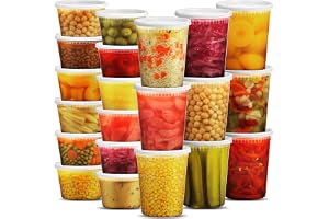 JoyServe Deli matförvaringsbehållare med lock – 48 set (24x946 ml & 24x473 ml), lufttäta BPA-fria plastbehållare för takeaway, diskmaskins- och mikrovågsugnsäkra