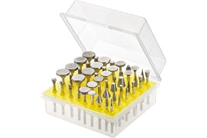50 stycken diamantfräs-set, diamantslipstift kompatibel med Dremel slipfästen roterande verktygstillbehör, 3 mm skaft passar