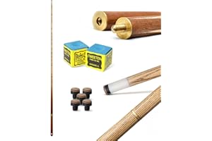 ‎STORE HD store HD Billard Queue Set zweiteilig aus edlem Holz, 147cm lang, Billard Kö 2-teilig für Pool + Snooker, austauschbare Lederspitze, inkl. Kreide + Ersatzspitzen