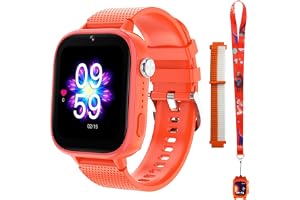 OKYUK Smartwatch för barn med telefon och GPS, multifunktionell barnklocka med videosamtal, sportlägen, väckarklocka, inte