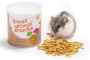 Niteangel Hamster Snack & Treats Toy - Small Animal Natural Treat for Dwarf Syrian Robo Hamsters Gerbils Mice Lemmings Degus or Other Small-Sized Pets (Freeze-dried MWs- 1oz (30g))