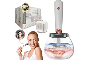 CAVECA Limpiador y Secador de Brochas de Maquillaje Eléctrico con 8 Adaptadores + REGALO, Limpia Pinceles Super Rápido, Automático y Apto para Todas las Brochas y Pinceles, Accesorio de Maquillaje